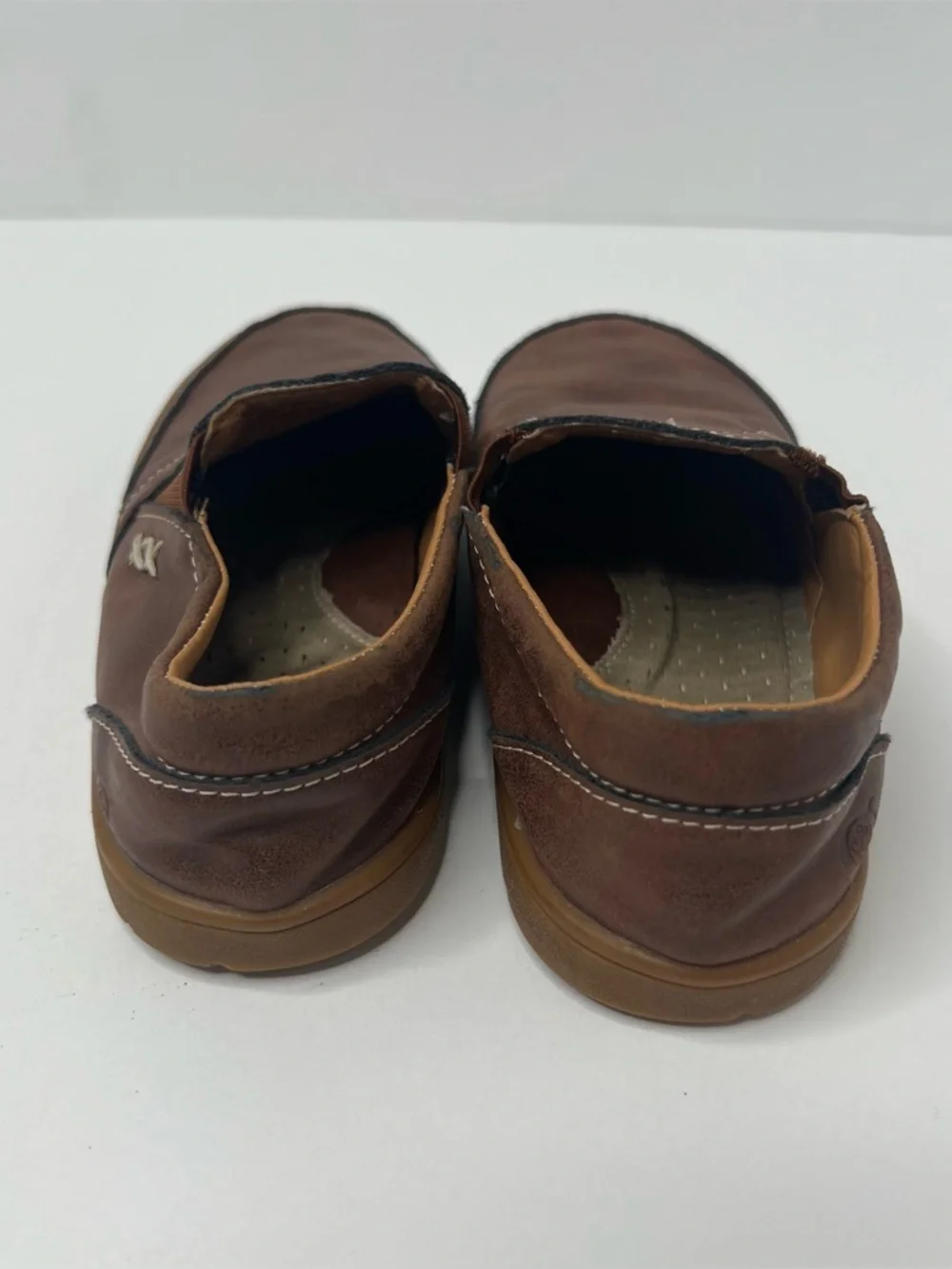 BORN Boys Brown Loafers Dress Shoes Sz 10 Western Cowboy Classic Casual Neutral